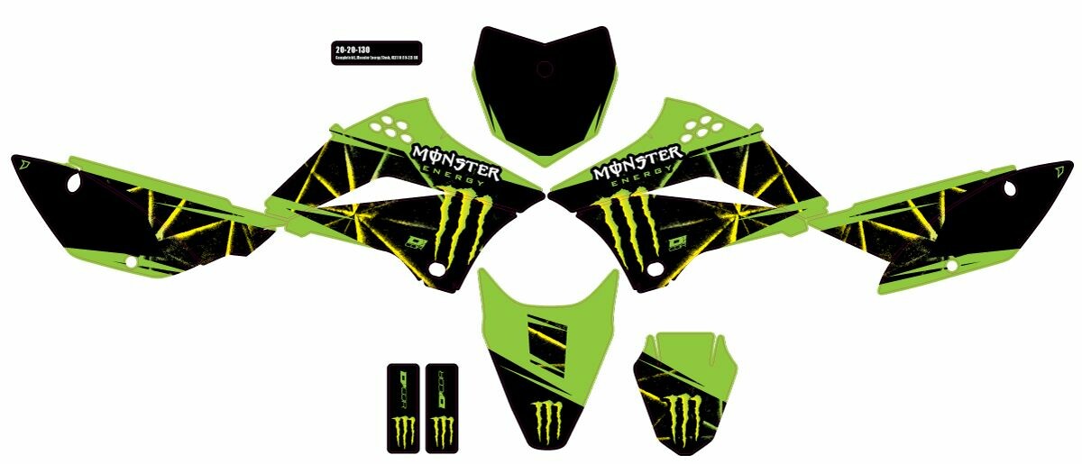 D-COR Cmplt Kit Monster Energy Slash Black Bg 20-20-130