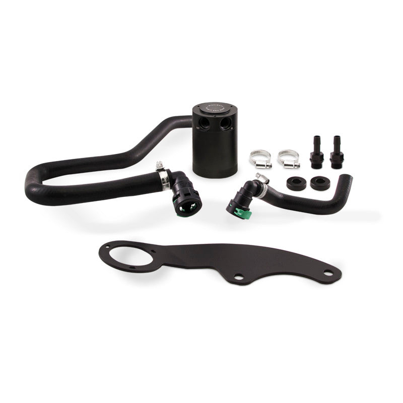 Mishimoto 11-14 Ford Mustang GT Baffled Oil Catch Can Kit - Black MMBCC-MUS8-11PBE2