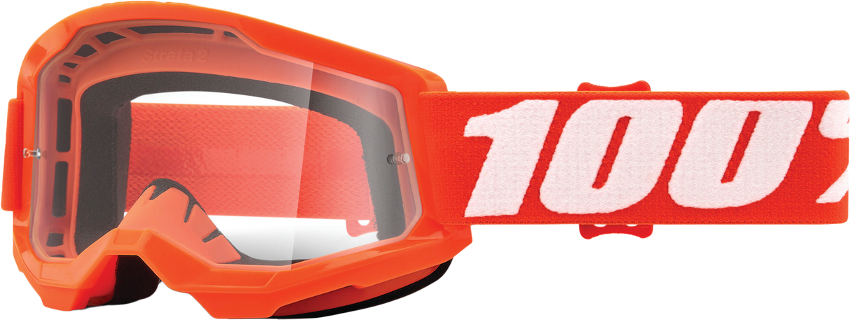 100% Strata 2 Junior Goggle Orange Clear Lens 50031-00005