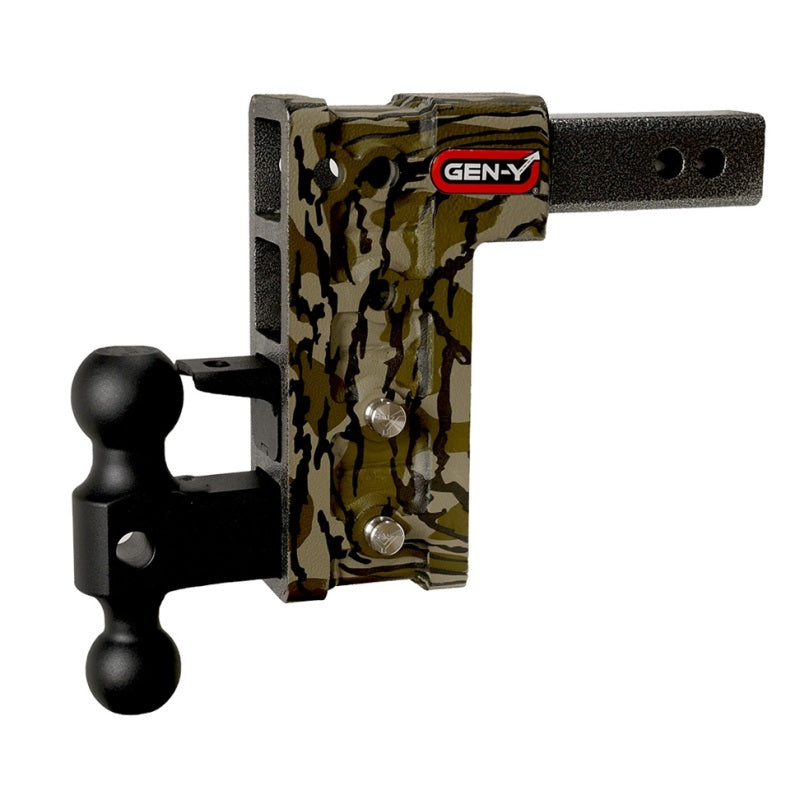 Gen-Y Mega Duty 2.5in Shank 9in Drop 3K TW 21K Hitch w/GH-061 Dual-Ball/GH-062 Pintle - Mossy Oak GH-624-MO