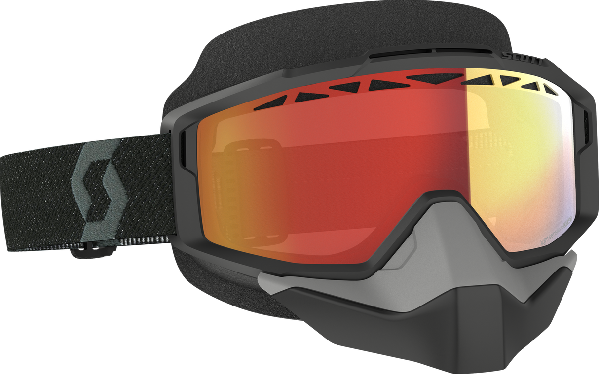 SCOTT Split Otg Snow Cross Ls Goggle Black W/Ls Red Chrome 285542-0001341