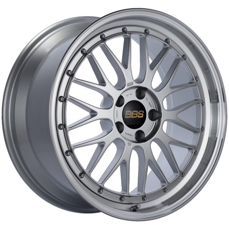 BBS LM 19x9 5x112 ET42 Diamond Silver Center Diamond Cut Lip Wheel -82mm PFS/Clip Required LM250DSPK