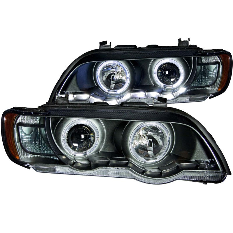 ANZO 2000-2003 BMW X5 Projector Headlights w/ Halo Black 121398