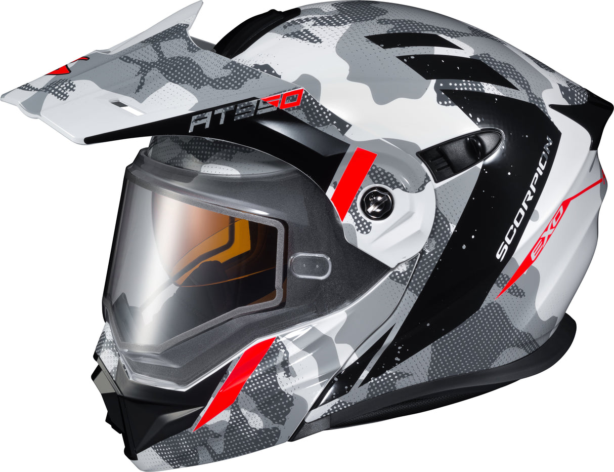 SCORPION EXO Exo-At950 Cold Weather Helmet Outrigger White/Grey Md (Dual) 95-1624-SD