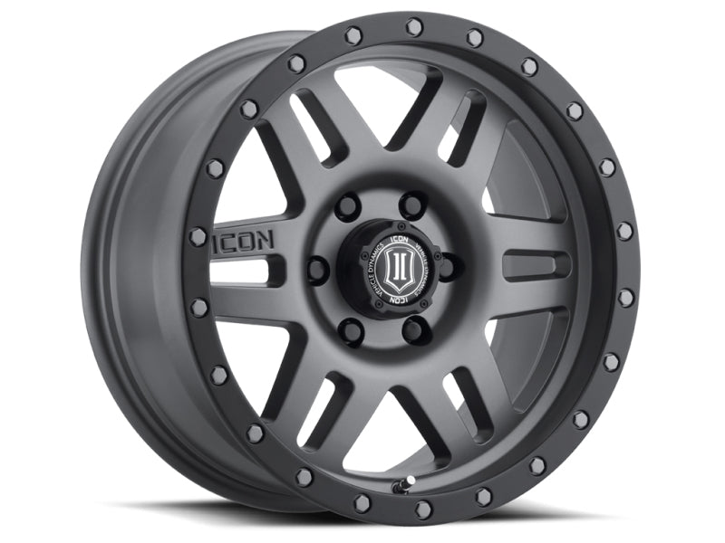 ICON Six Speed 17x8.5 6x5.5 0mm Offset 4.75in BS 108mm Bore Titanium Wheel 1417858347TT