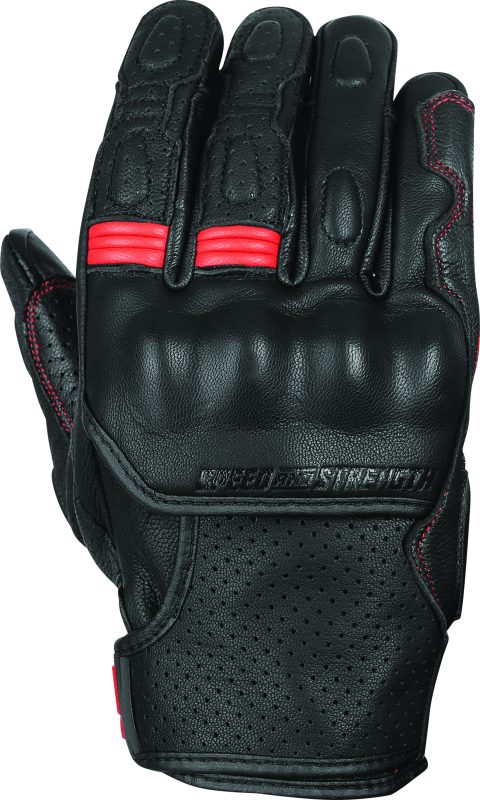 Speed and Strength Twist of Fate Leather Gloves Black/Red - Small