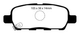 EBC 10-13 Infiniti FX35 3.5 Greenstuff Rear Brake Pads DP61955