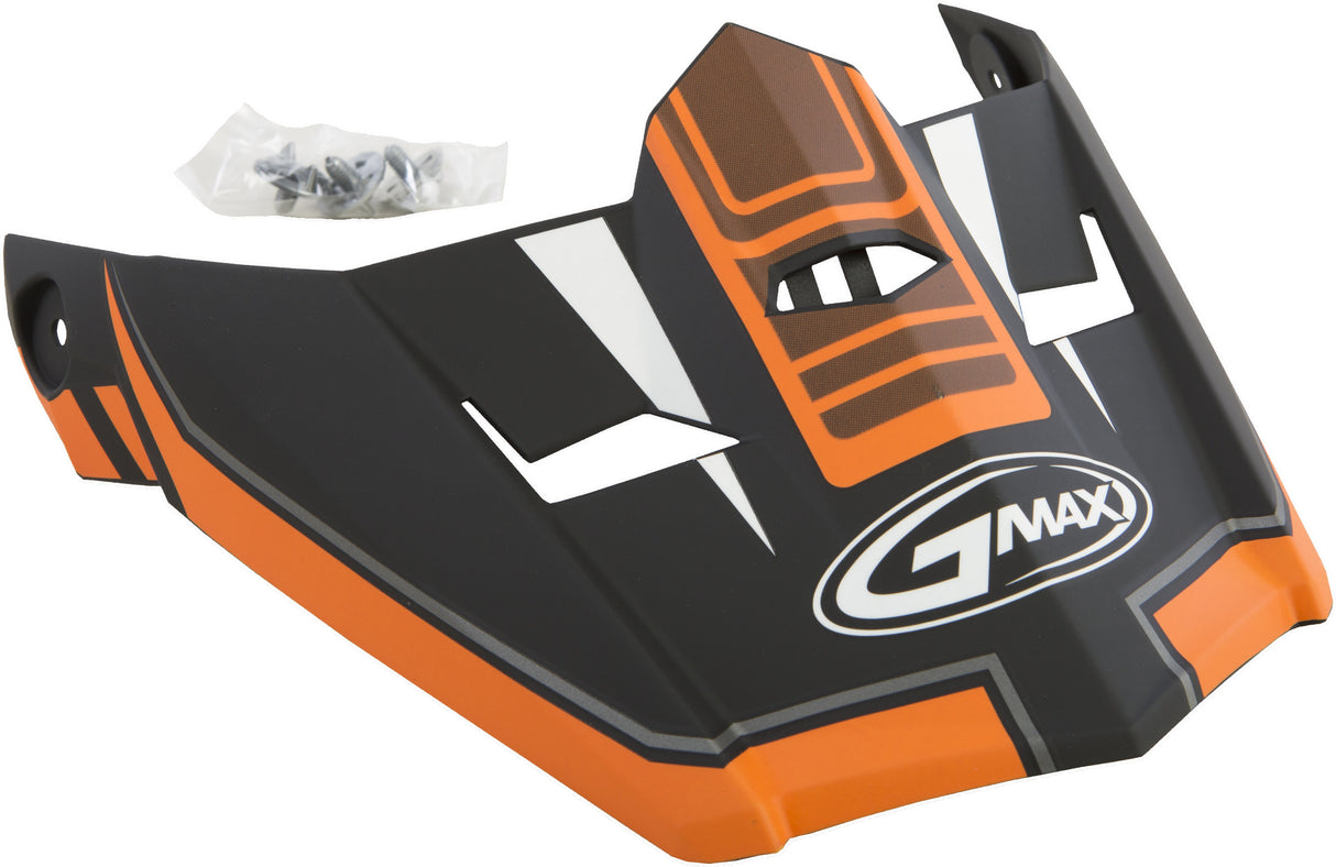 GMAX Visor W/Screws Uncle Mx-46 Matte Black/Orange Md-2x G046824