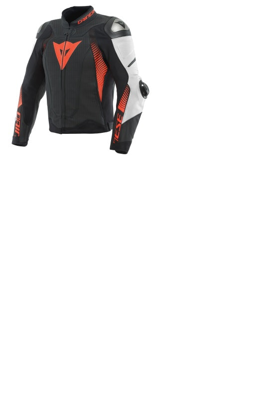 Dainese Super Speed 4 leather Jacket Perforated Matte Black/White/Fluorescent Red Size - 44 201533871-23A-44