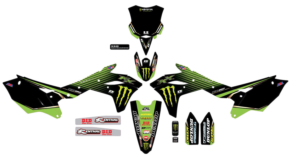 D-COR Complete Kit 19 Monster Kaw Kxf 250 Black Bg 20-20-639