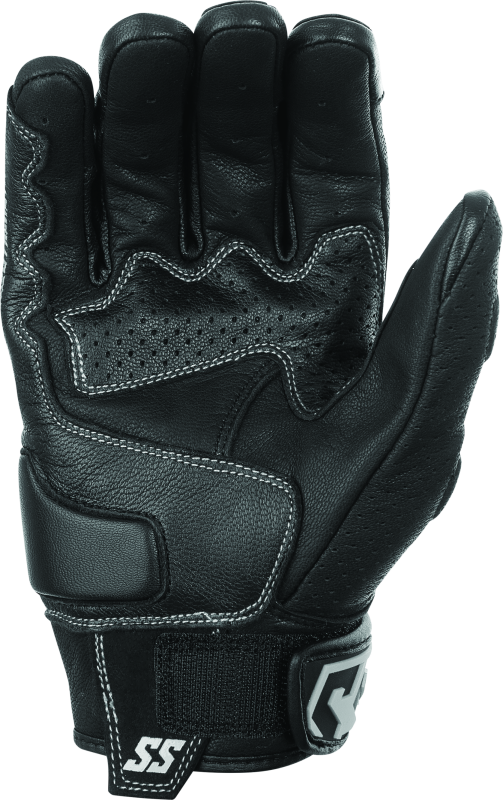 Speed and Strength Twist of Fate Leather Gloves Black/White - Small