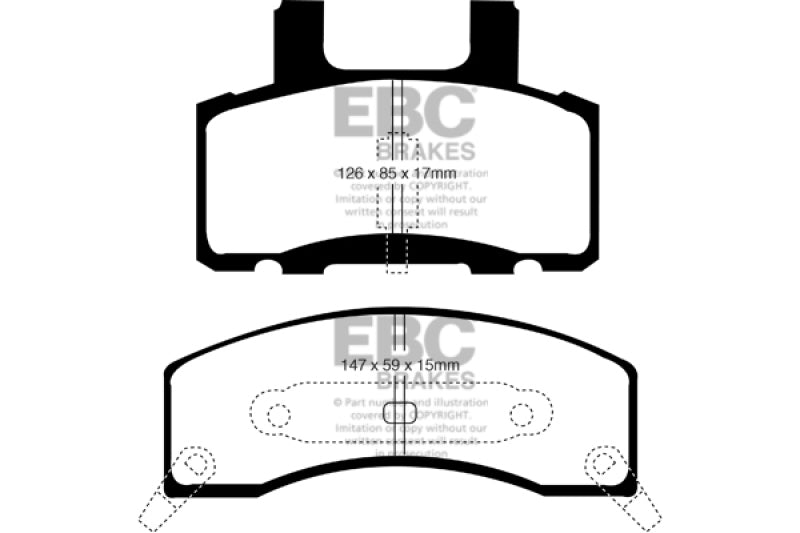 EBC 90-93 Chevrolet C20 8600 LB Greenstuff Front Brake Pads DP61274