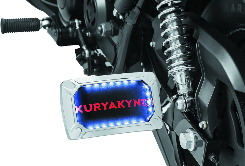 Kuryakyn Nova Curved Horizontal Mount Side License Plate Holder Chrome 3192