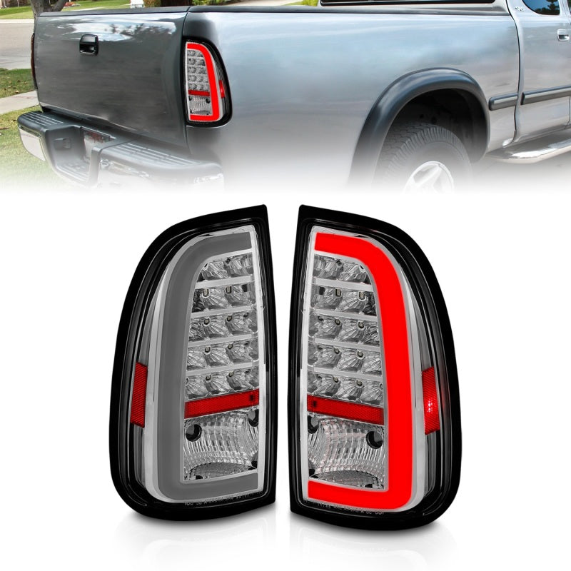 ANZO 00-06 Toyota Tundra LED Taillights w/ Light Bar Chrome Housing Clear Lens 311413