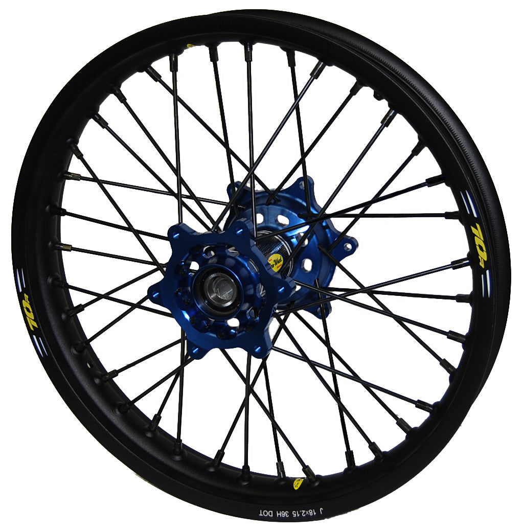 PRO-WHEEL Wheel Rear 2.15x18 Blue Hub Blk Rim/Blk Spoke/Blk Nipple 24-3283222