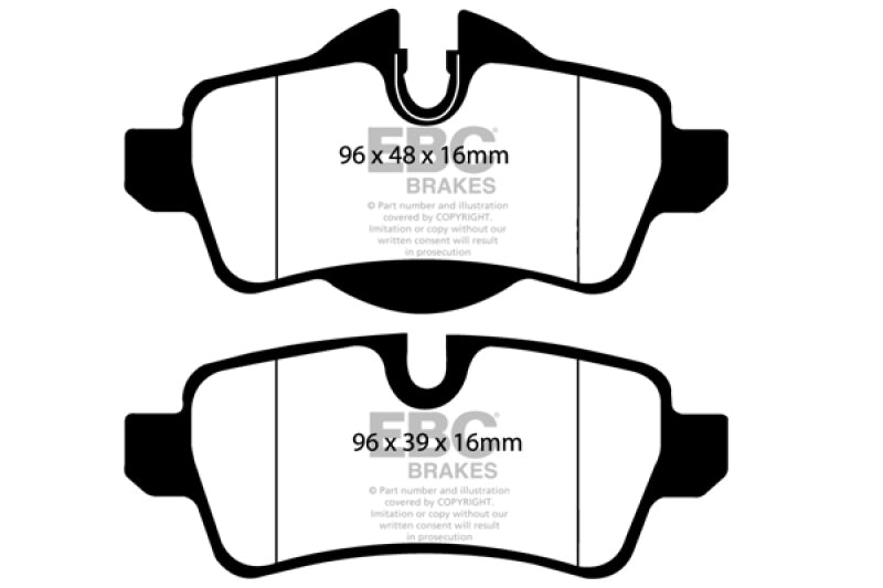 EBC 07-14 Mini Hardtop 1.6 Greenstuff Rear Brake Pads DP21931