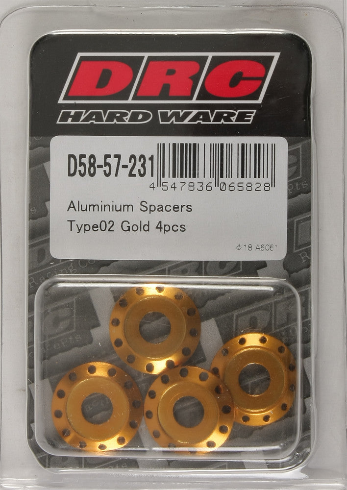 DRC Aluminum Spacers Type 2 Gold M6x12mm 4/Pk D58-57-231