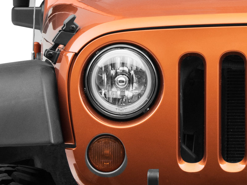 Raxiom 07-18 Jeep Wrangler JK LED Halo Headlights- Chrome Housing (Clear Lens)