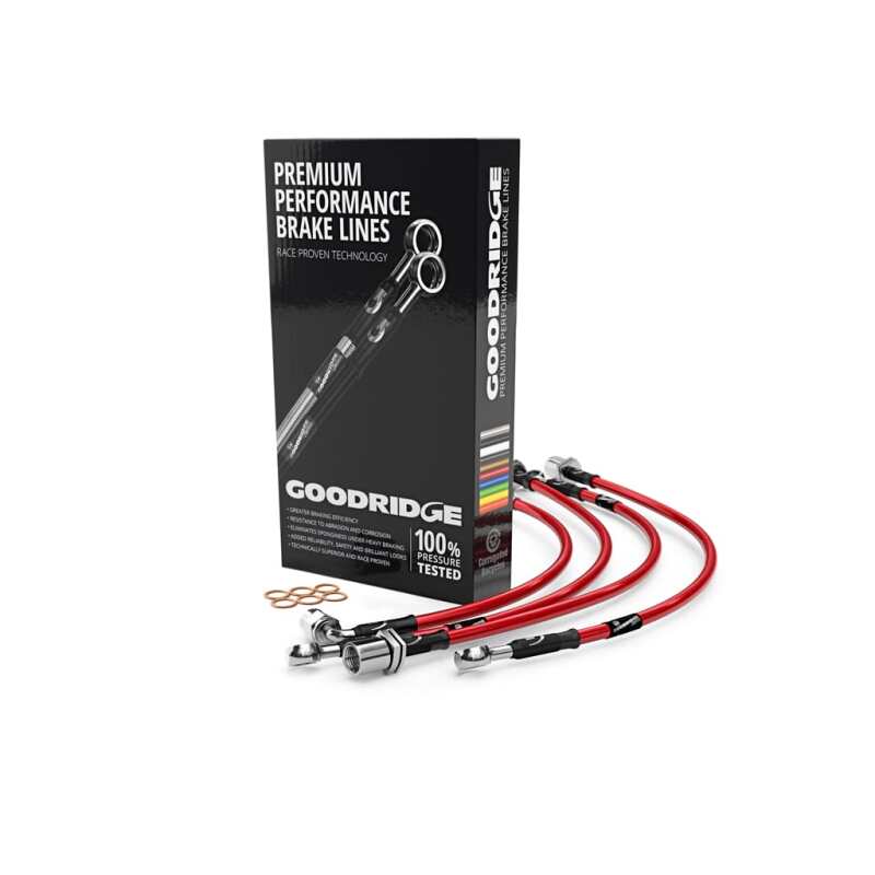 Goodridge 2005+ Audi A4 All Models Stainless Steel Brake Lines - Red 30006-RD