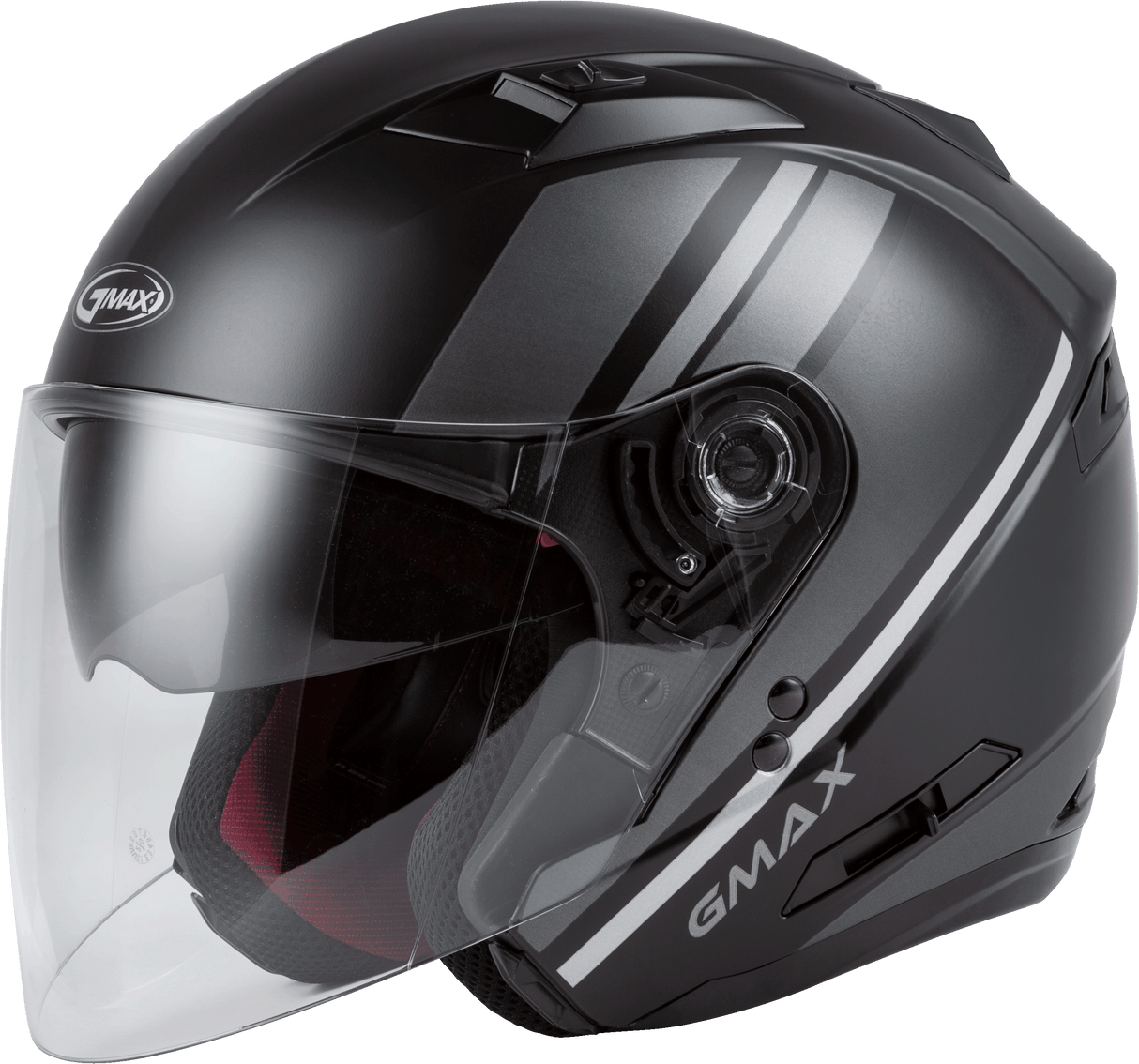 GMAX Of-77 Open-Face Reform Helmet Matte Black/Silver Xl O1776817