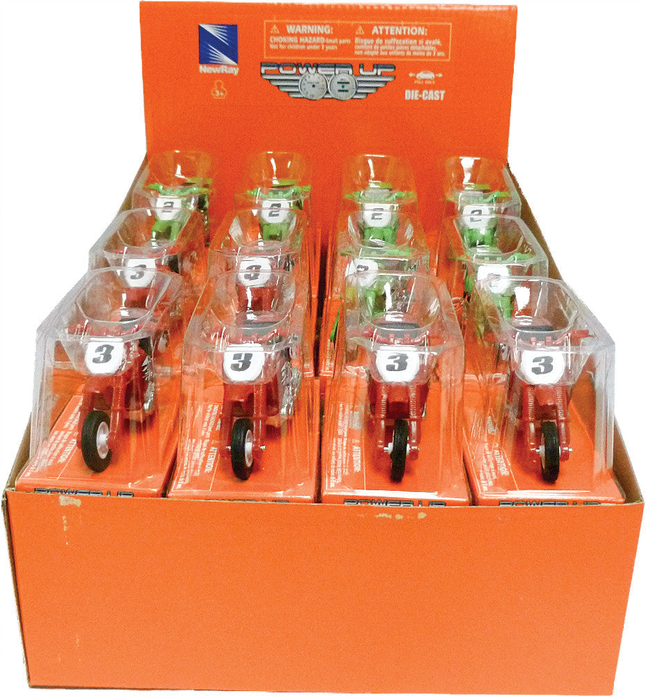 NEW-RAYReplica 1:32 Mini Bike Set 4 Assorted Mini Bikes 24/Pc00417E