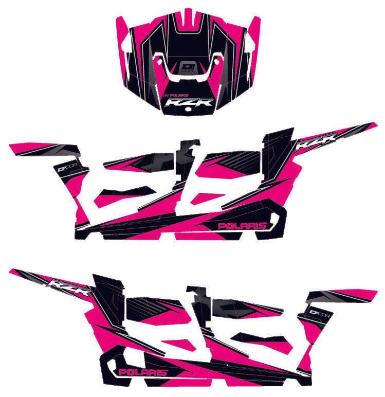 D-COR Pol Rzr4 Complete Graphic Kit Pink/Black 20-60-113