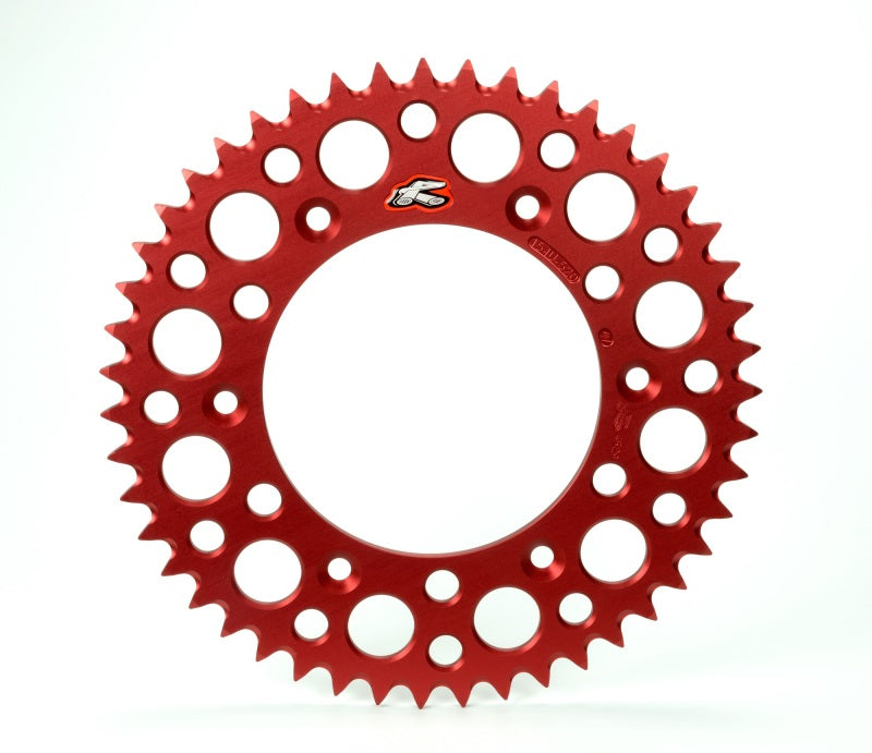 Renthal 96-04 Honda XR 400R Rear Grooved Sprocket - Red 520-47P Teeth 154U-520-47GRRD