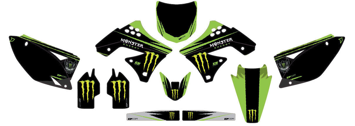 D-COR Monster Energy Kxf 250 '09-12 Complete Graphic Kit 20-20-227