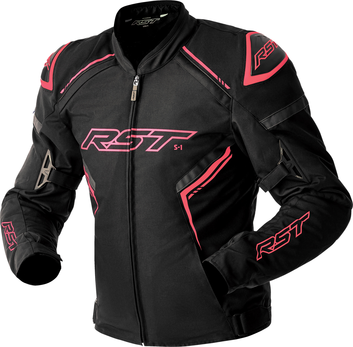 RST Womens S1 D3o Textile Jacket Blk/Flo Pink Xs 103629PNK-08