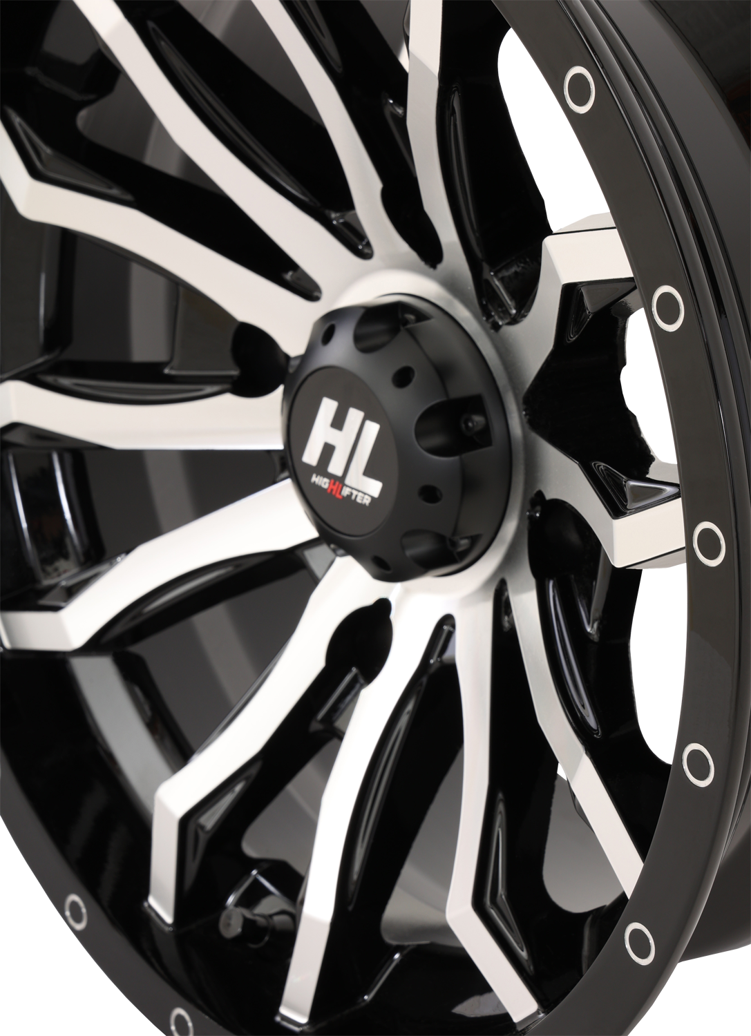 HIGH LIFTER Wheel - HL21 - Front/Rear - Gloss Black w/Machined - 14x7 - 4/156 - 4+3 (+10 mm) 14HL21-1156