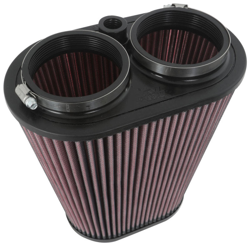 K&N Universal Clamp-On Air Filter 3-1/8in Dual FLG  8-7/8in X 5-3/16 B 6-1/4in X 4IN T, 9inH W/STUD RU-1012