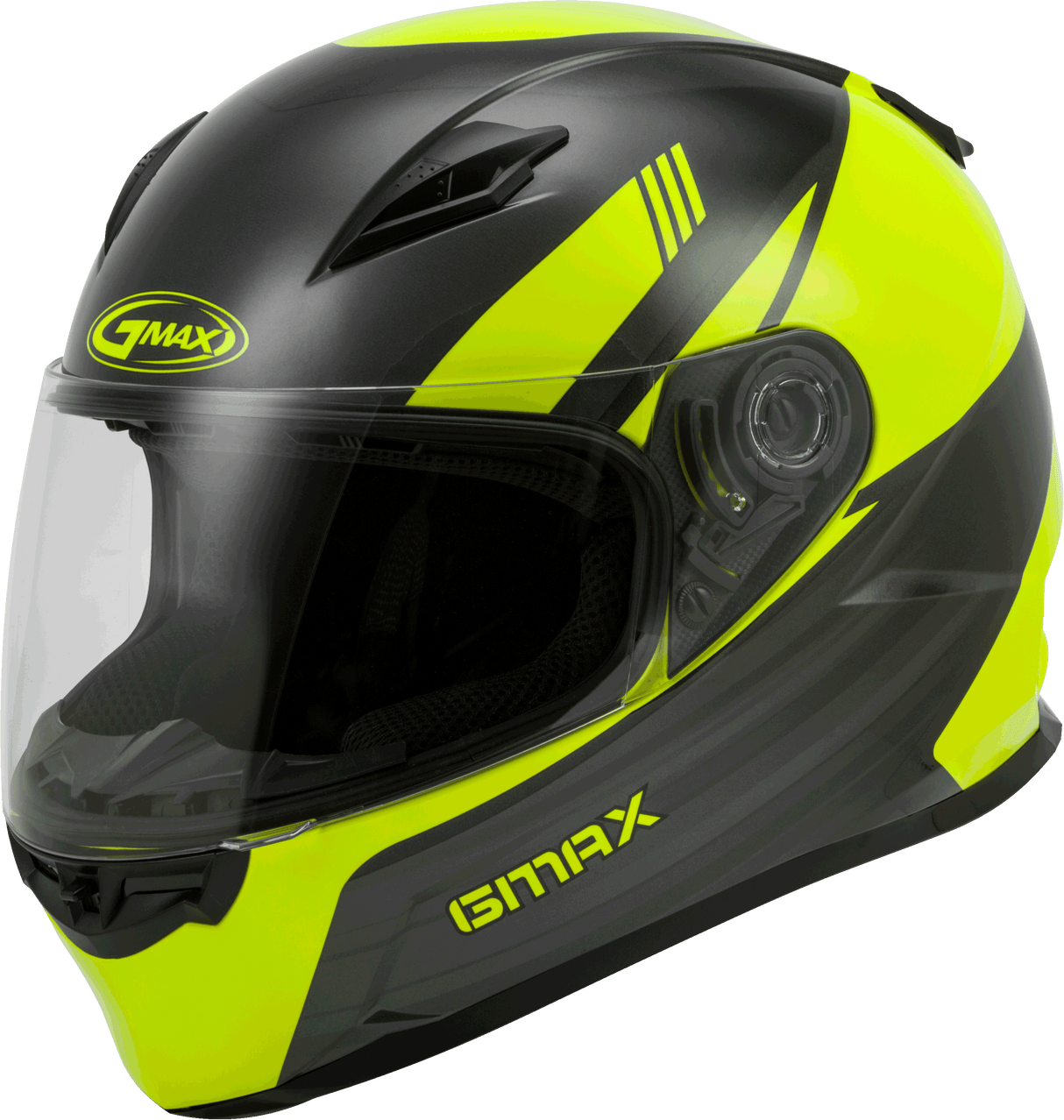 GMAX Ff-49 Full-Face Deflect Helmet Hi-Vis/Grey Md G1494525