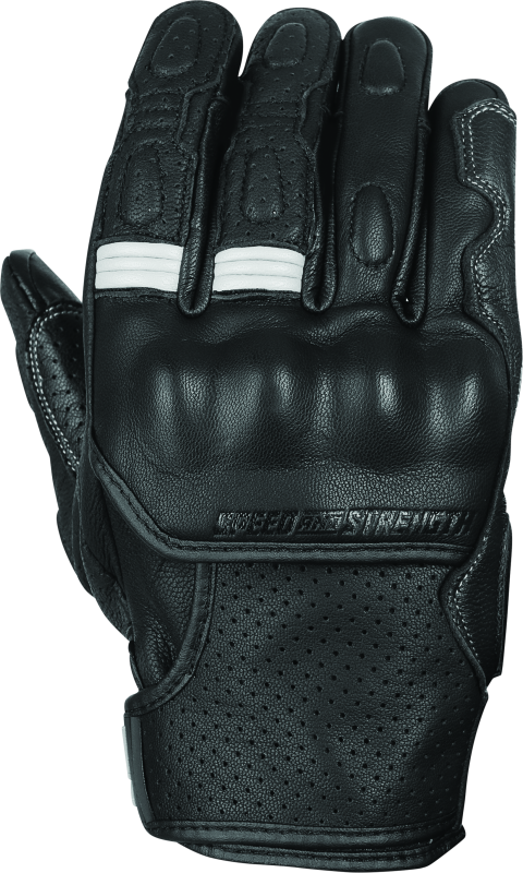 Speed and Strength Twist of Fate Leather Gloves Black/White - Large