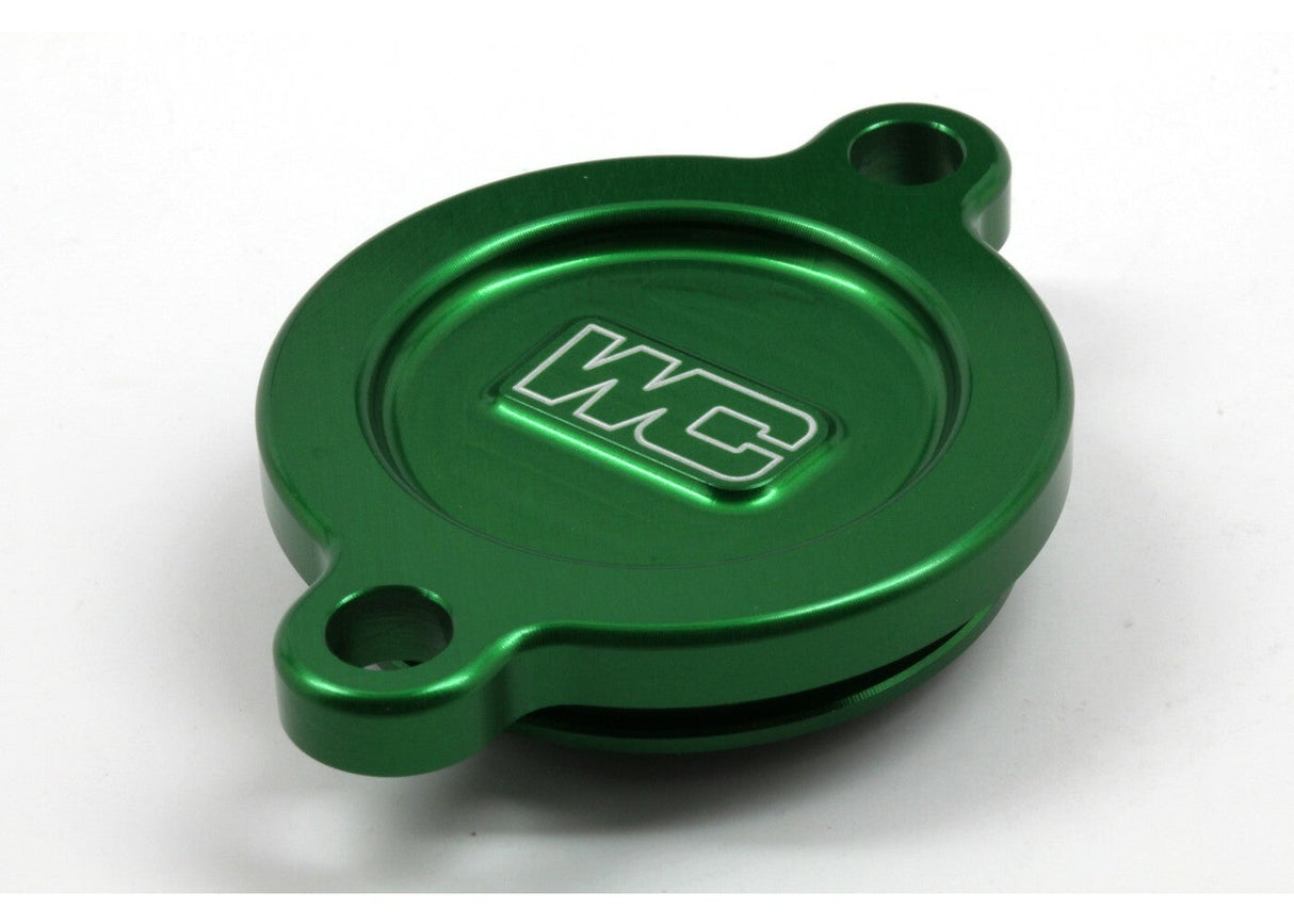 WORKS Oil Filter Cover Green Kaw 27-046