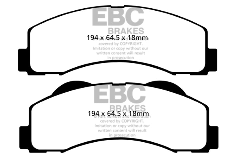 EBC 15+ Ford Expedition 3.5 Twin Turbo 2WD Yellowstuff Front Brake Pads DP41855R