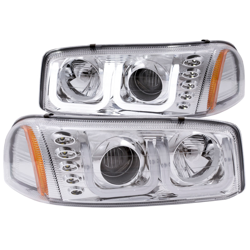 ANZO 1999-2006 Gmc Sierra 1500 Projector Headlights w/ U-Bar Chrome 111304