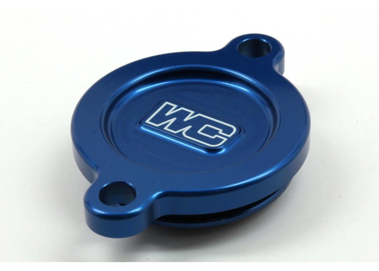 WORKS Oil Filter Cover Blue Kaw 27-031