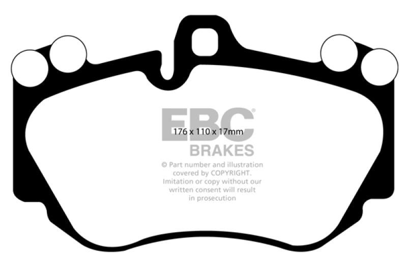 EBC 05-10 Lamborghini Murcielago 6.5 (4 Pad set)(Cast Iron Rotors) Redstuff Front Brake Pads DP31905C