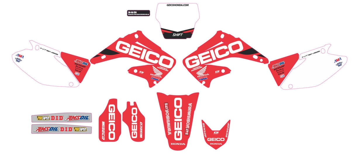 D-COR Complete Kit 19 Geico Honda Cr 125/250 White Bg 20-10-729