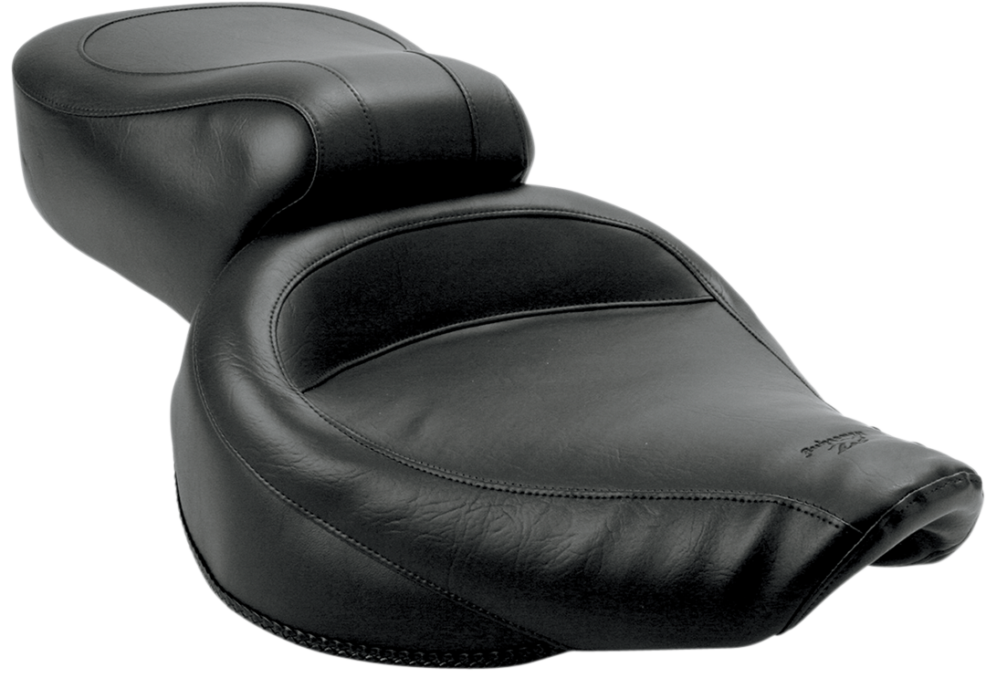 MUSTANG Vintage Style Seat - Wide - Smooth - Black - Dyna 75680