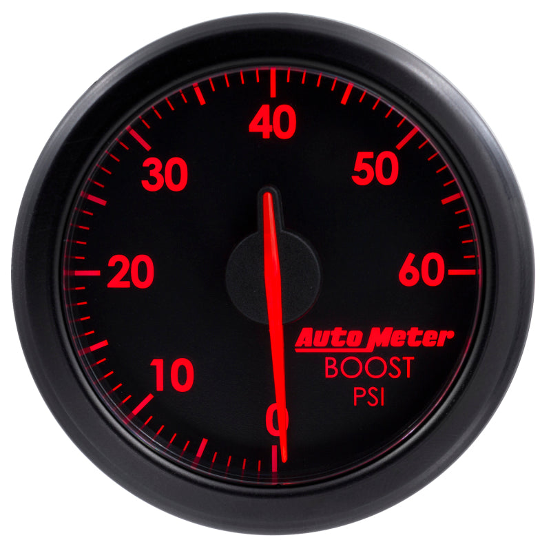 Autometer Airdrive 2-1/6in Boost Gauge 0-60 PSI - Black 9160-T