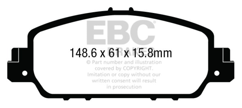 EBC 13+ Honda Accord Coupe 2.4 EX Greenstuff Front Brake Pads DP23014