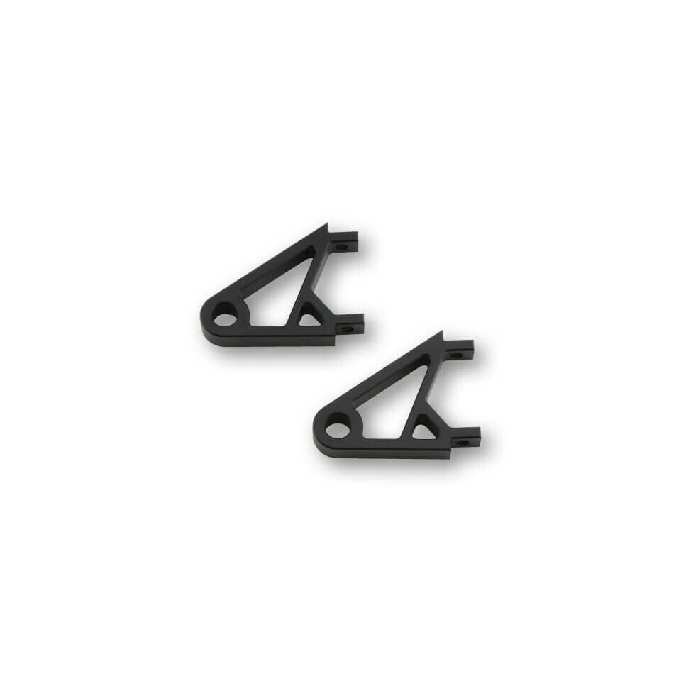 HIGHSIDER Cnc Headlight Bracket Extra Short Pair Black 220-816