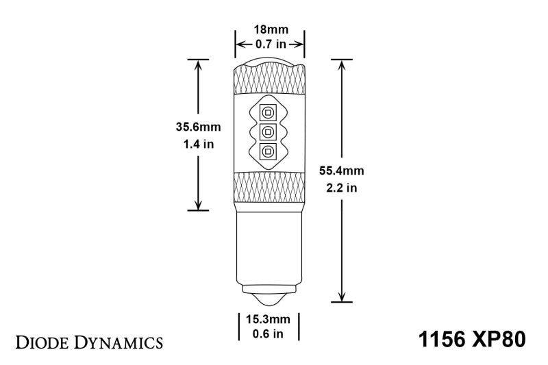 Diode Dynamics 1156 XP80 LED Bulb - Red (Single)