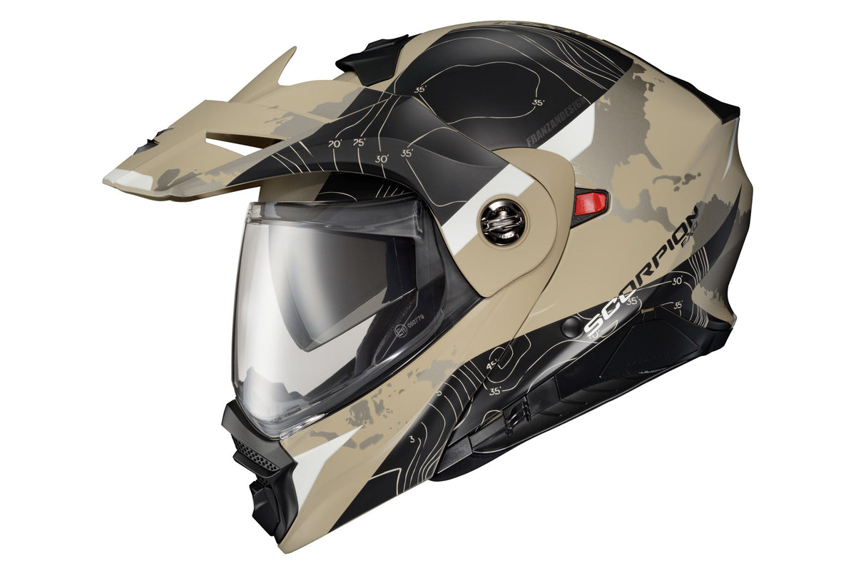 SCORPION EXO Exo-At960 Modular Helmet Topographic Sand/Black 3x 96-1048