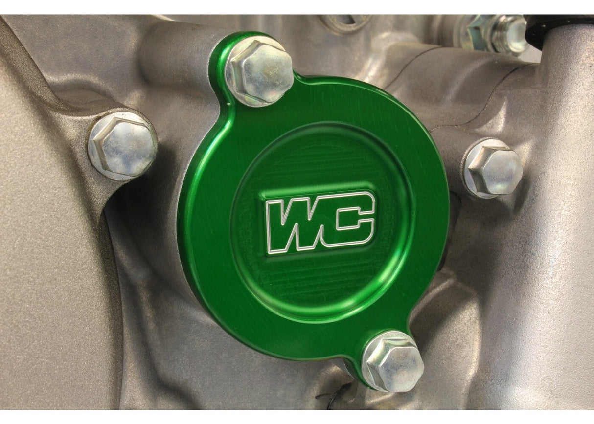 WORKS Oil Filter Cover Green Kaw 27-085