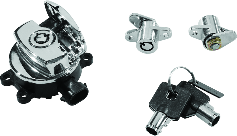 Bikers Choice 14-21 Road King Chrome Ignition Switch & Saddlebag Lock Kit