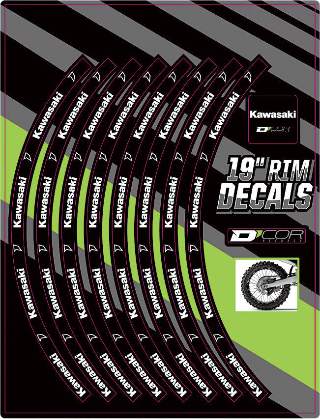 D-COR Rim Decals 19" Kawasaki Logo Rear 40-80-201