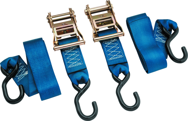 BikeMaster 2x84in Ratchet Tiedown Pair - Blue 100578