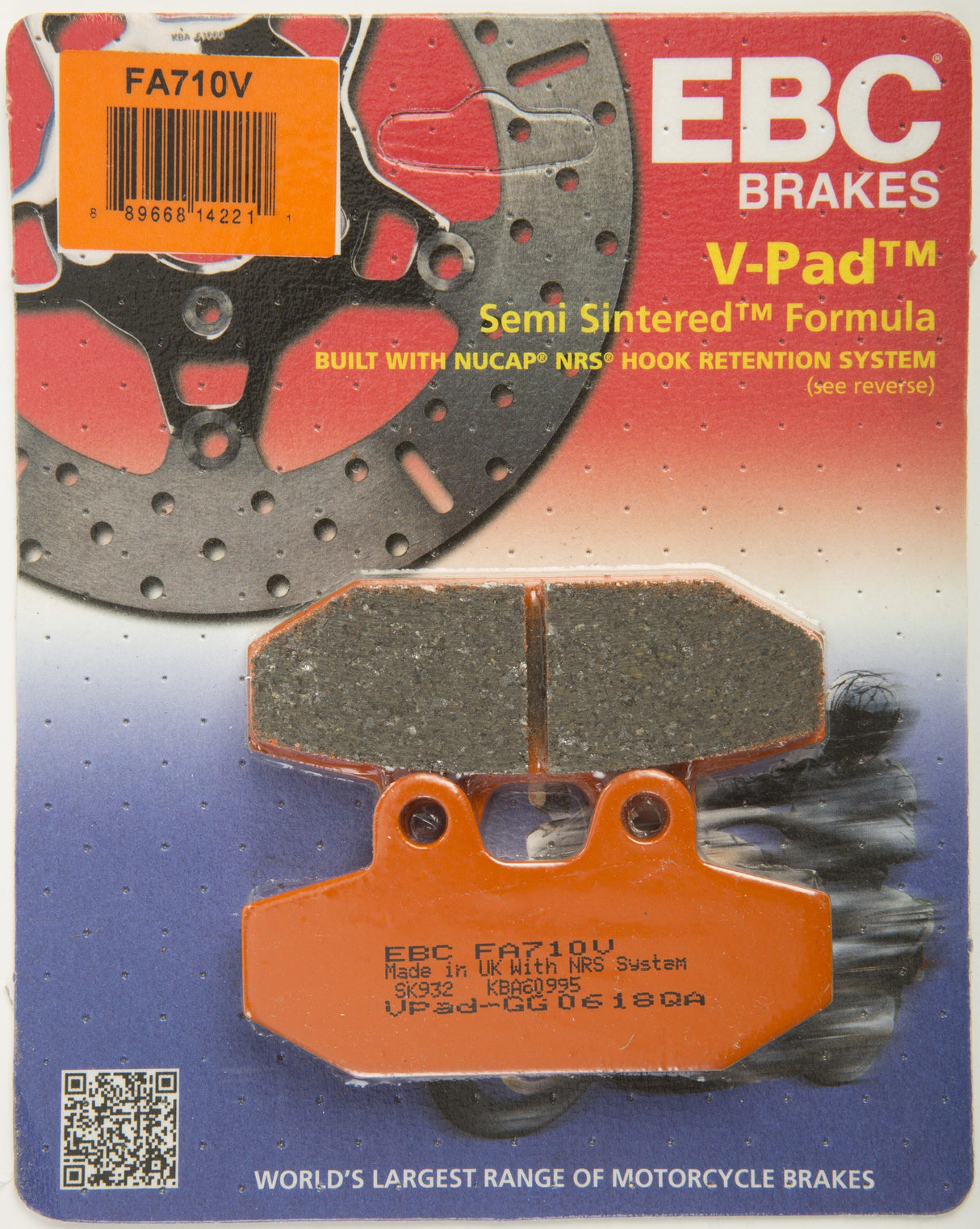 EBC Brake Pads Fa710v Semi-Sintered V Series FA710V